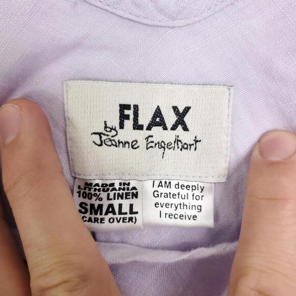 Flax Dress Womens Small Linen Mini Tank Sleeveless Lavender Sustainable Natural - Picture 6 of 8